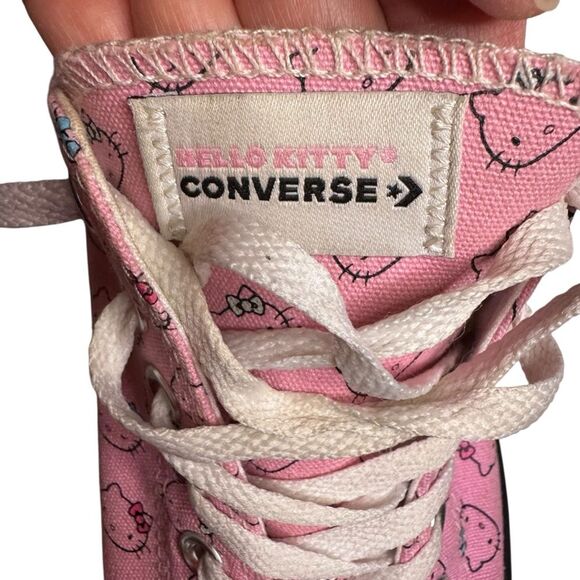 Hello Kitty X Converse Sanrio Pink Lace Up Sneakers Unisex Pink White M10/W12 - Picture 9 of 10
